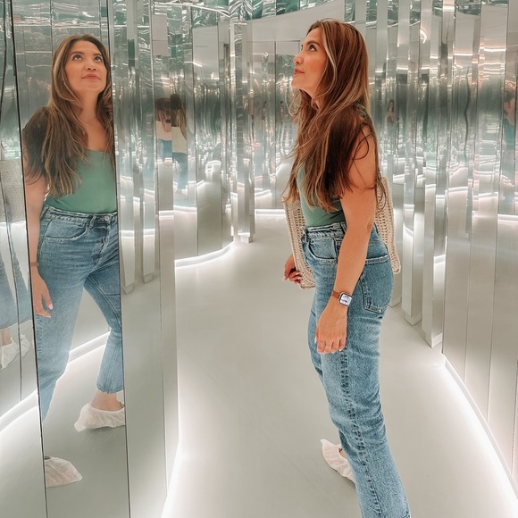 Zara Denim - ZARA Straight Leg High Rise Jeans